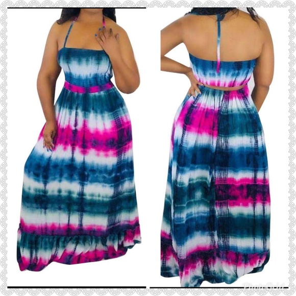 boutique Dresses & Skirts - Tie dye Open back maxi dress